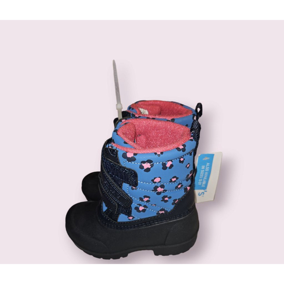 Carter's Deltha Winter Snow Boots Girls Size 8 Baby Toddler Blue Pink NEW - Picture 8 of 12